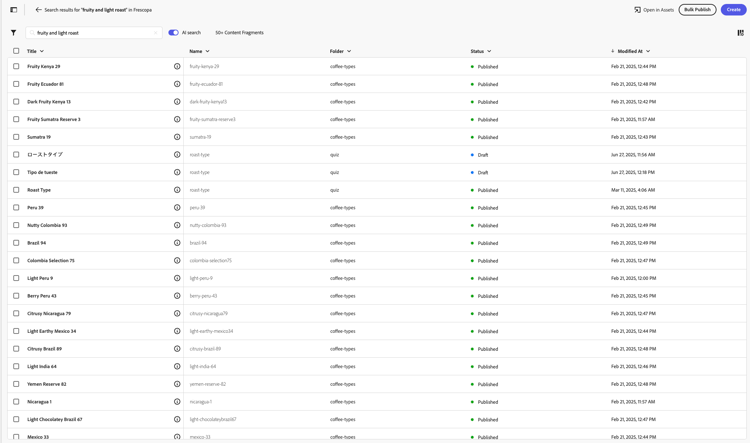 Inhaltsfragmentkonsole - semantische Suche