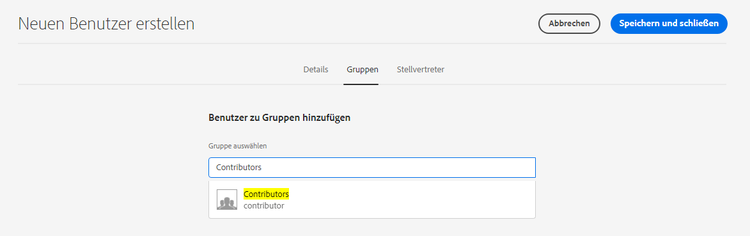 Hinzufügen zur Gruppe