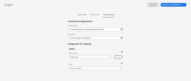 Experience Fragment – Personalisierungseigenschaften