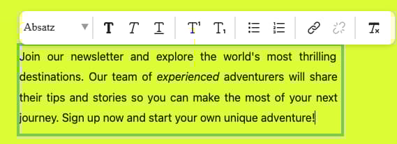 Kontextmenü für Rich-Text