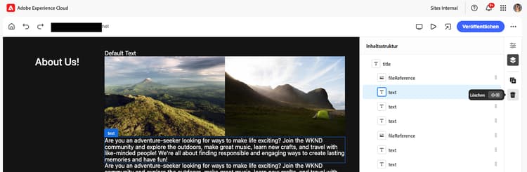 Löschen einer Komponente