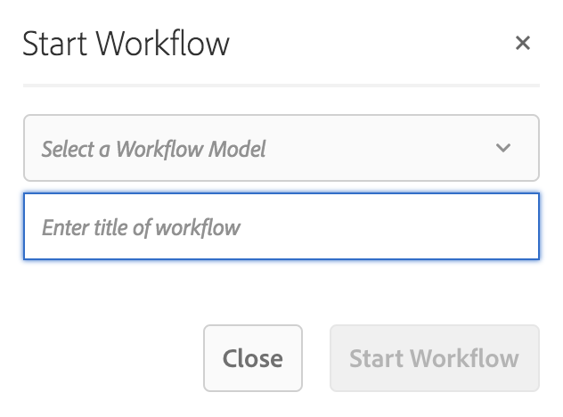 Starten eines Workflows aus dem Seiten-Editor