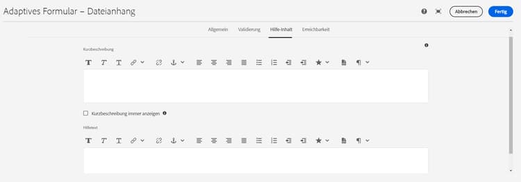 Registerkarte „Hilfe-Inhalt“