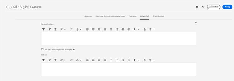 Registerkarte „Hilfe-Inhalt“