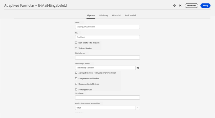 Registerkarte „Allgemein“