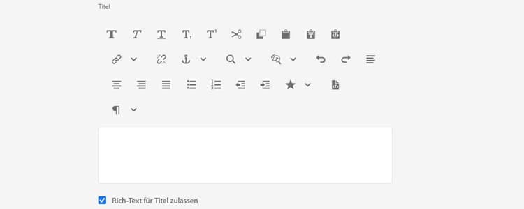 Rich-Text-Unterstützung