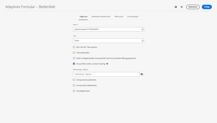 Registerkarte „Allgemein“