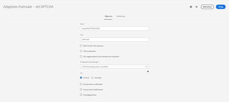 Registerkarte „Allgemein“