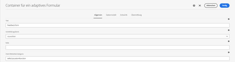 Registerkarte „Allgemein“