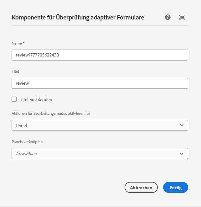 Dialogfeld „Konfigurieren“