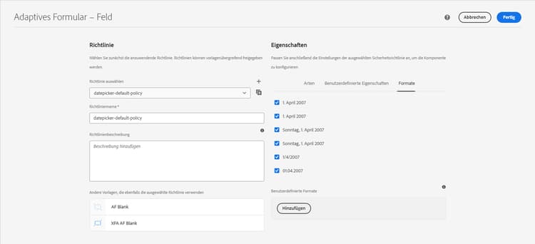 Erstellen einer Richtlinie