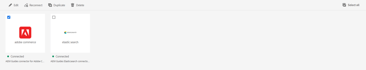 Funktionen der Datenquellen auf der Seite „Datenquellen“