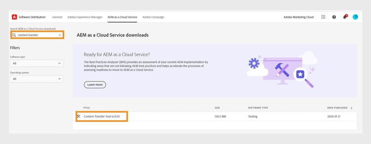 Content Transfer Tool herunterladen