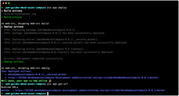 „aio app deploy“ mit .env-Variablen