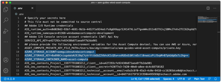 Azure Blob Storage-Anmeldeinformationen