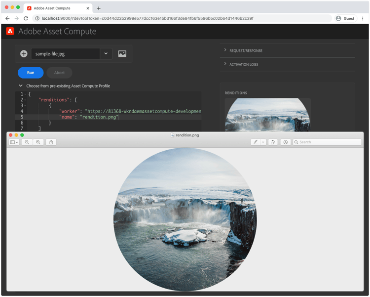 PNG-Standardausgabedarstellung