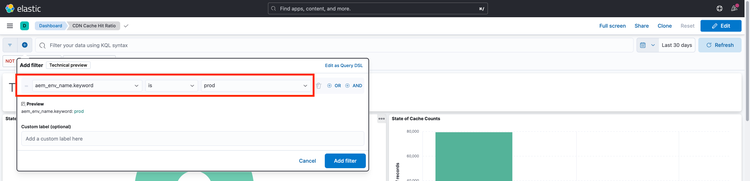 Filter hinzufügen – Kibana-Dashboard