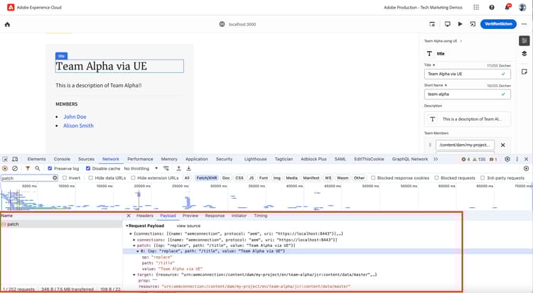 Universeller Editor – Bearbeiten von Teams in WKND Teams