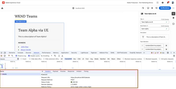 Universeller Editor – Bearbeiten von Teams in WKND Teams