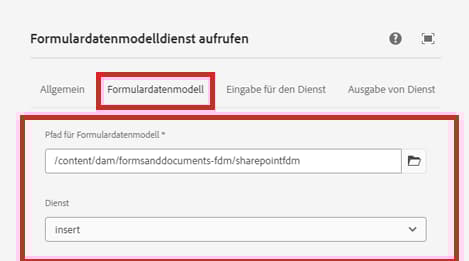 Verknüpfen des Formulardatenmodells