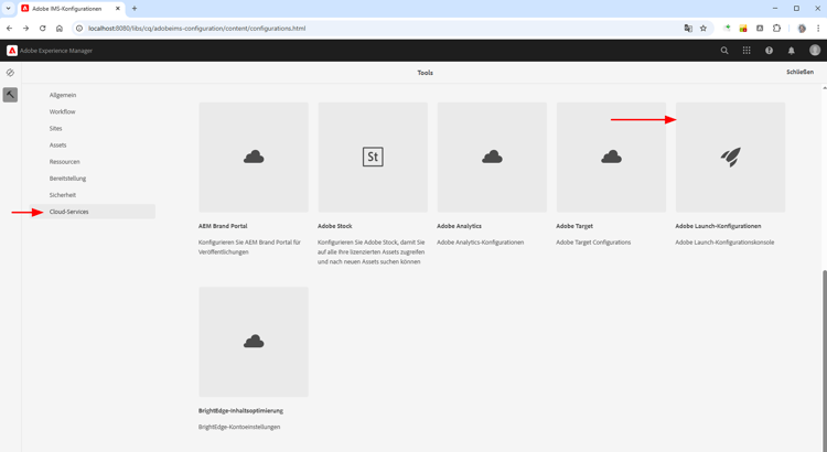 Adobe Launch-Konfigurationen