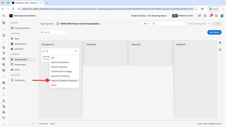 Genehmigen und veröffentlichen