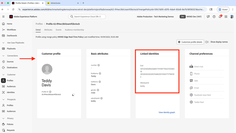 Zugeordnete Profildetails