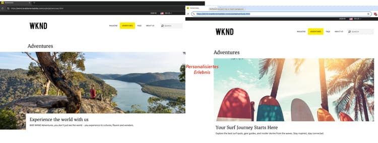 Personalisierte Seite „Adventure“