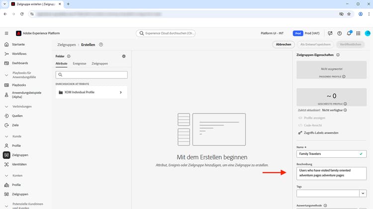 Zielgruppe erstellen