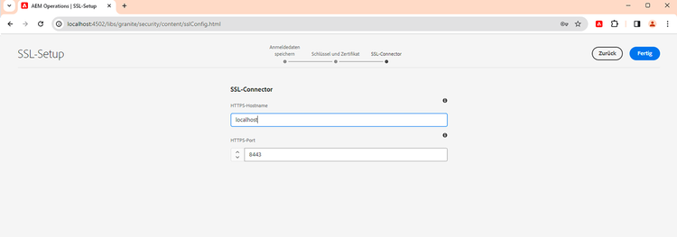 SSL-Setup – SSL-Connector-Details