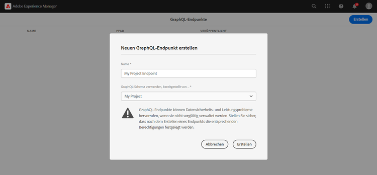 Erstellen eines GraphQL-Endpunkts