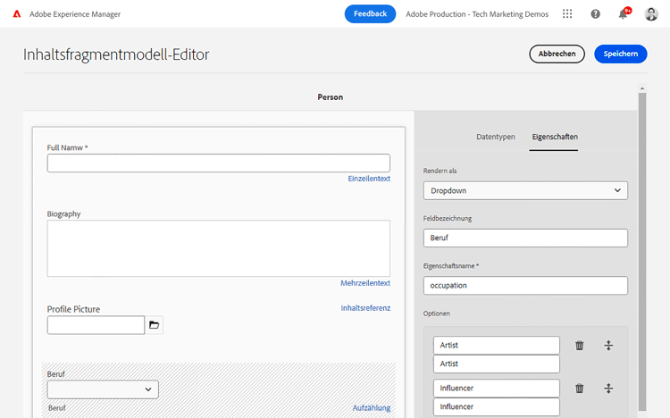 Endgültiges Personenmodell