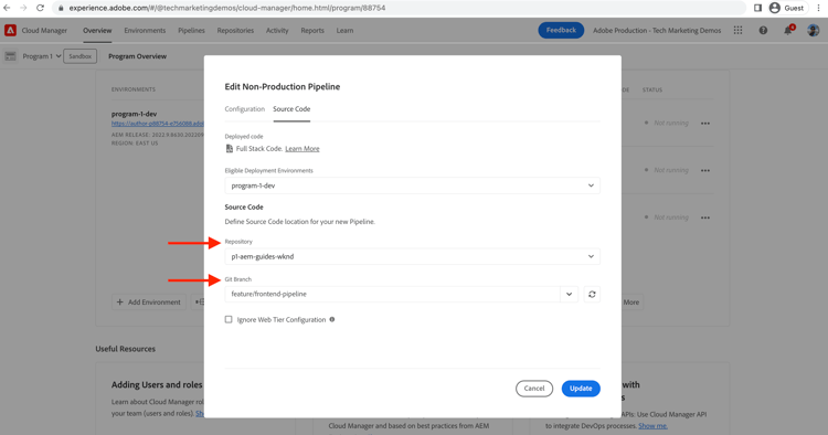 Source Code Configuration Pipeline