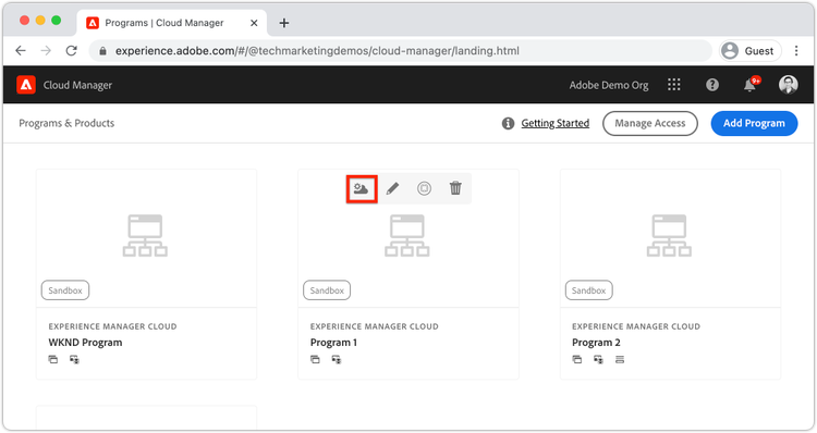 Cloud Manager-Programm-Symbol