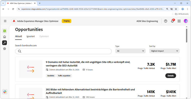 Aktuelle Möglichkeiten