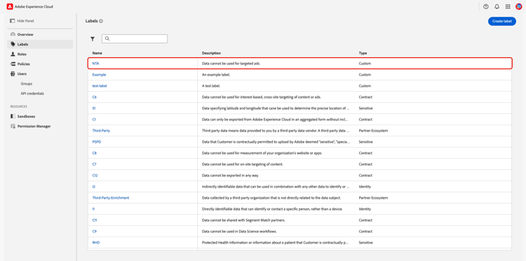 Der Arbeitsbereich „Kennzeichnungen“ mit hervorgehobener Kennzeichnung.