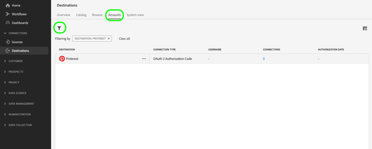 Nur Pinterest-Konten filtern