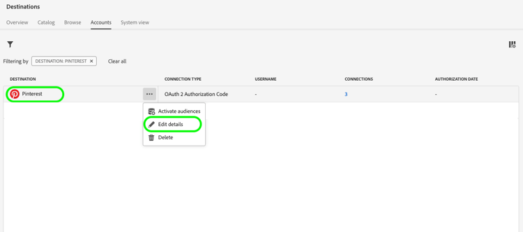 Details bearbeiten auswählen