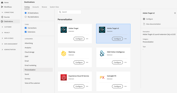 Adobe Target v2-Erweiterung