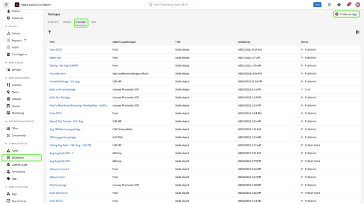 Die Sandboxes Pakete Tabulatorhervorhebung Package erstellen.