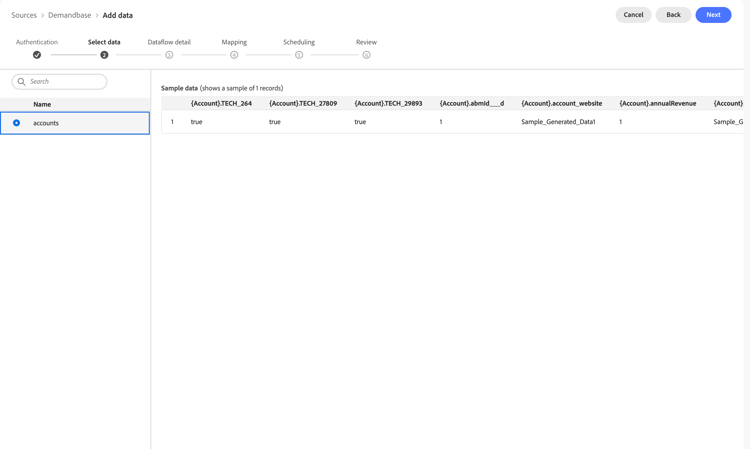 Die Datenschnittstelle des Quell-Workflows auswählen.