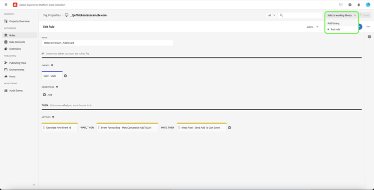 Auswählen einer Dropdown-Liste für die Arbeitsbibliothek