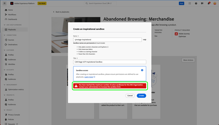 Sandbox-Grenze erreicht.