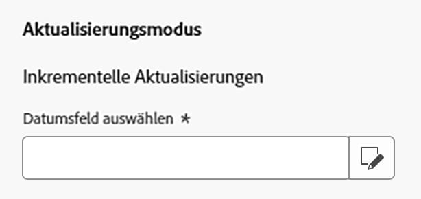 Der Aktualisierungsmodus (inkrementelle Aktualisierungen) wird angezeigt.