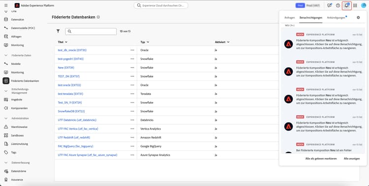 Die Warnhinweise zeigen Erfolge und Fehler der Komposition an.