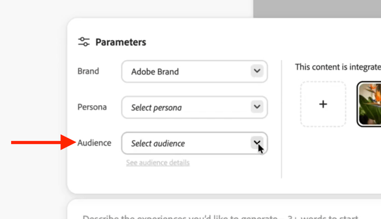 Zielgruppen-Dropdown im Bereich „Personaparameter“
