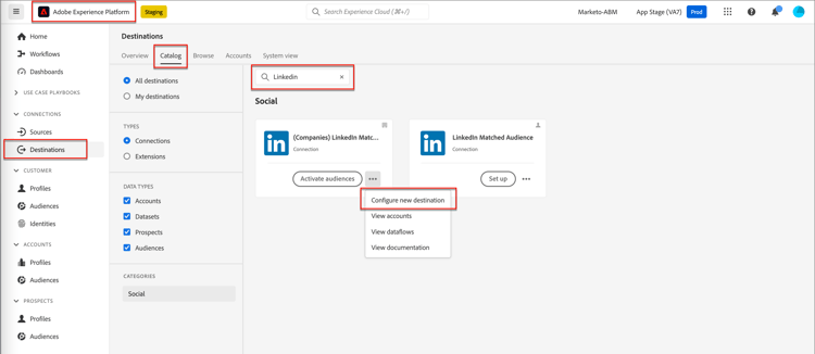 Zugreifen auf den Connector (Unternehmen) LinkedIn Matched Audience (Matched Audience)