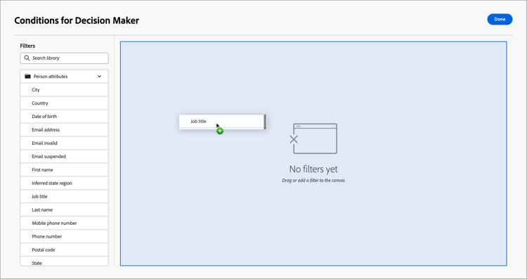 Roll template add condition drag attribute