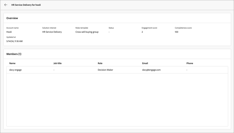 Kaufen von Gruppendetails