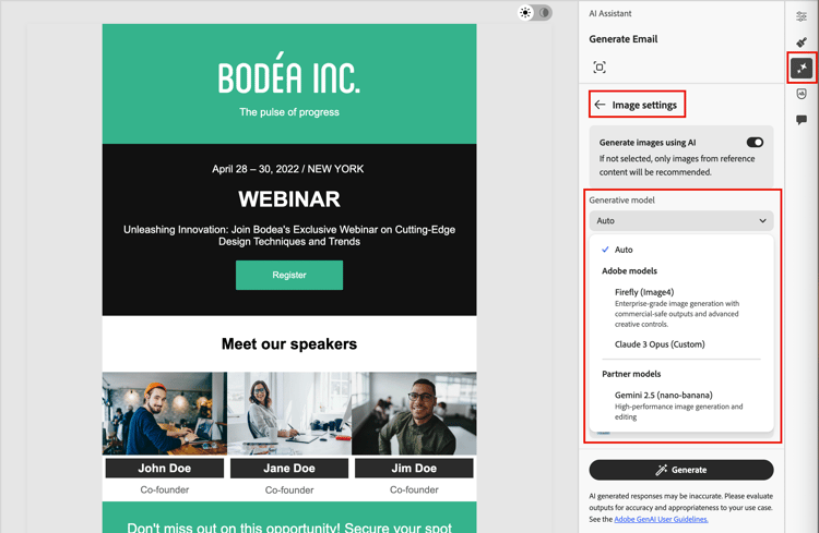 Auswählen eines generativen Modells für die Bildgenerierung
